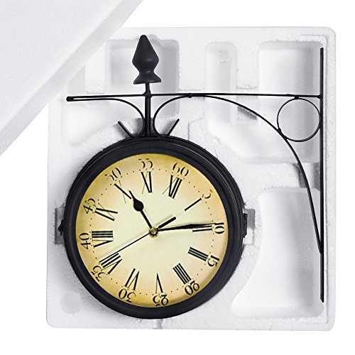 PetHot Outdoor Garden Clock Weatherproof Retro Paddington Station Wall
