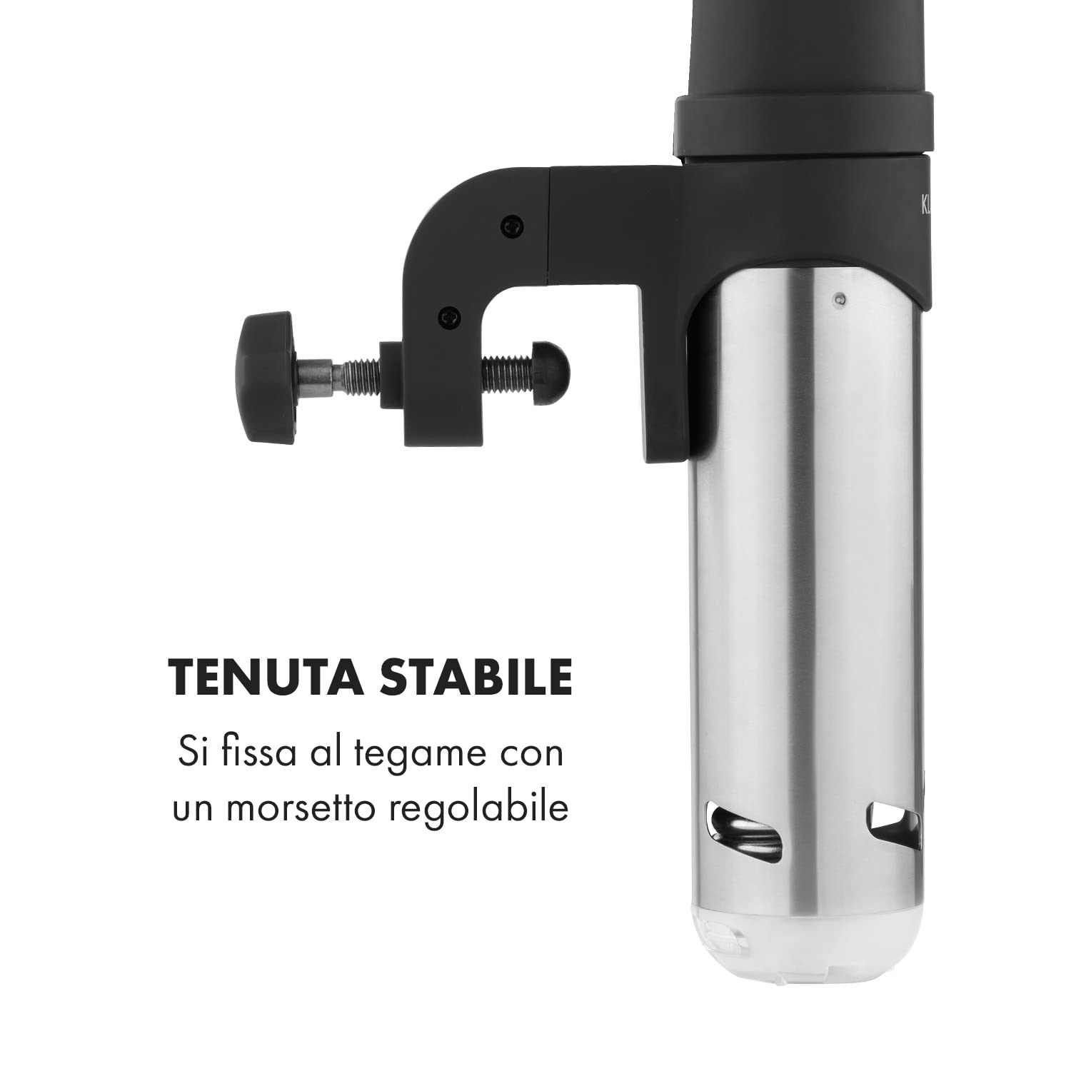 KLARSTEIN Quickstick Smart - Circolatore per Sous Vide, 3D Circulation, Controllo con App, Display Touch, Temperature: 20-95 °C, Timer, 1200 Watt, Volume: 10-15 L, Immersione Minima: 11 cm, Nero