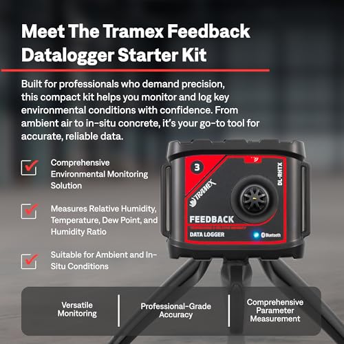 Image of Tramex Feedback Datalogger Starter Kit FBSK5.1 | Feedback Datalogger DL-RHTX & RH Probe with Case | Measure & Log Ambient & in-situ Relative Humidity & Temperature Conditions in Buildings & Concrete