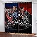 Fgolphd Marvel Avengers Lot de rideaux occultants pour chambre à coucher - Impression 3D Captain America Iron Man - Pour chambre d'enfant, décoration de salon (100 × 140 (l x h) 3)