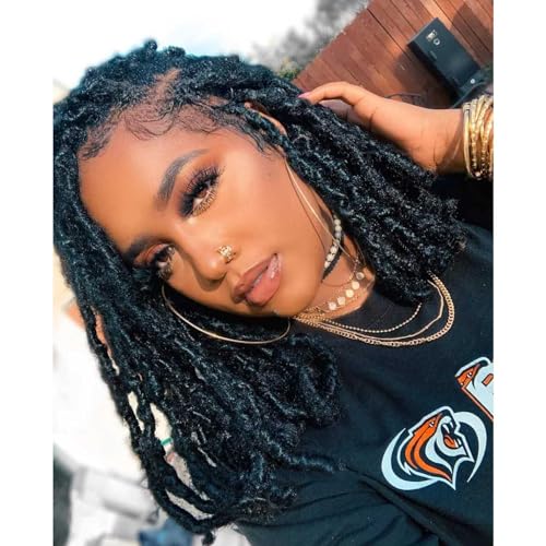 8 Packs Short Faux Locs Crochet Braids 12 Inch Soft Locs Crochet Hair for Butterfly Locs Distressed Locs Hair for Women (12 Inch(Pack of 8), 1B)