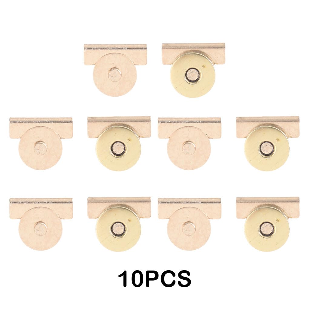 Juego de 10 botones para ropa, cierre magnético, resistente al desgaste, no requiere costura, clip magnético de metal, aleación, ahorro de tiempo, color dorado
