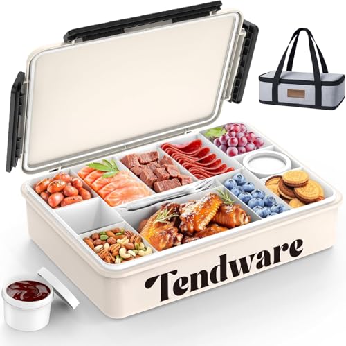 Chilled Portable Snackle Box Container Beach Essentials for Summer Divided Serving Tray with Reusable Ice Pack & Insulated Bag Snack Containers for Road Trip Charcuterie Snack Picnic