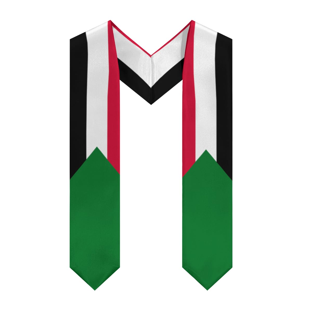 AOOEDM Sudan Sudanese Flag Graduation Stole Sash Scarf Gifts for Study Aboard International Graduation's Day Stoles Shawl