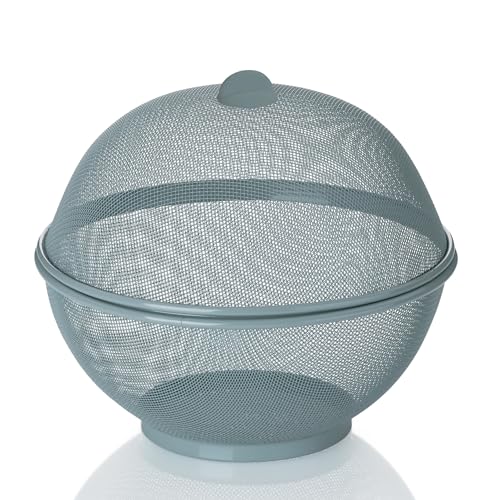 kela Obstkorb mit Fliegenschutz 26,5 cm COMO, Abdeckhaube für Lebensmittel, Obstkorb mit Deckel, Fliegenhaube, Metall, grau kela Obstkorb mit Fliegenschutz 26,5 cm COMO, Abdeckhaube für Lebensmittel, Obstkorb mit Deckel, Fliegenhaube, Metall, grau