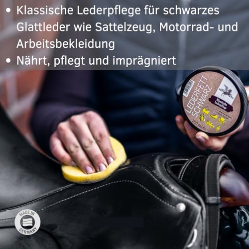 Bense u. Eicke B & E Lederfett schwarz, 250 ml für Schuhe, Handtaschen, Cabrio-Verdeck,Ledercombi,Ledercouch, Sättel und alle Glattleder Arten