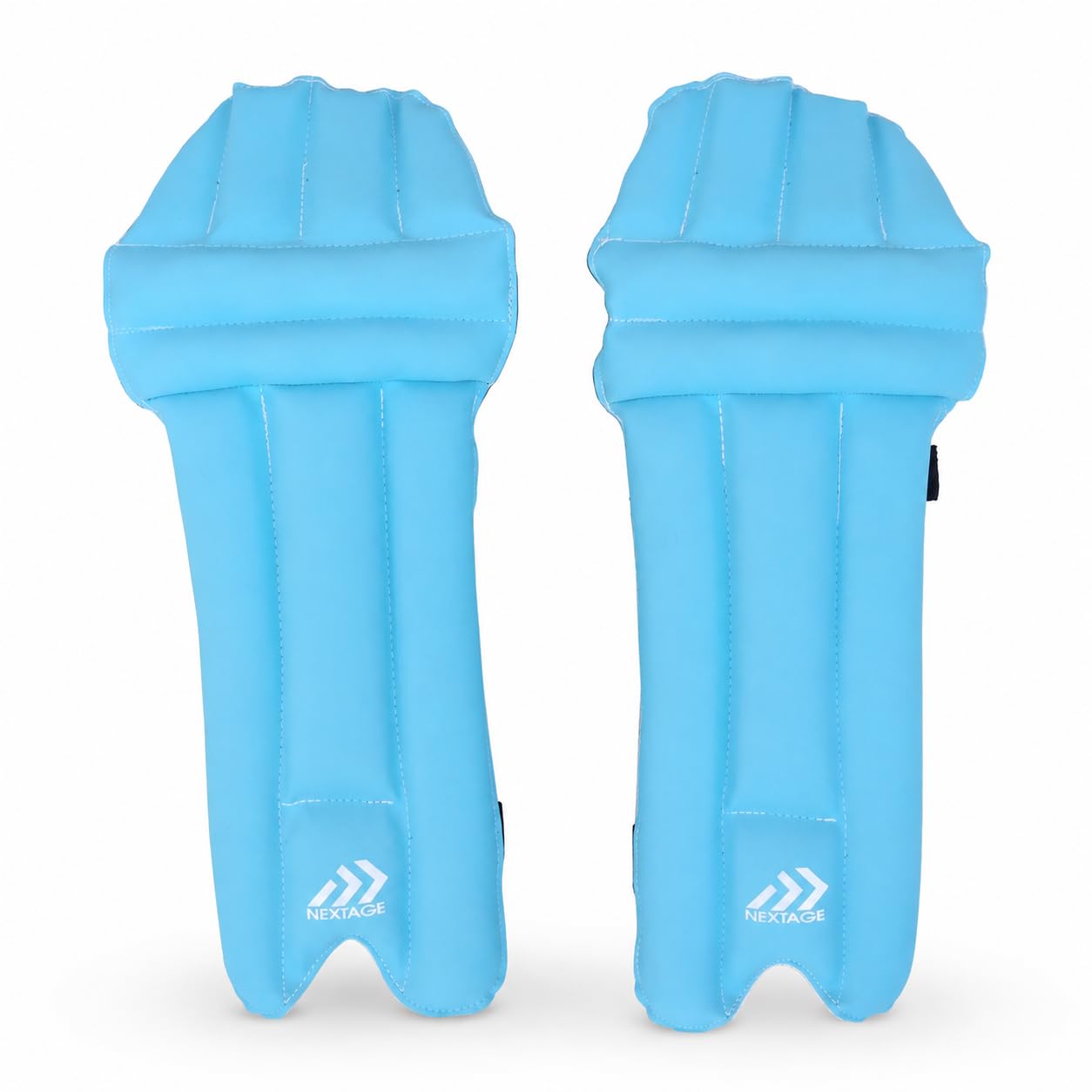 NEXTAGE Small Junior Cricket Batting Pads for Kids | Fits 10–11 Inch Knee-to-Instep | 16.5 Inch Lightweight Soft-Foam Practice Leg Guards | 3 Adjustable Straps | Pair (Blue)-image-9