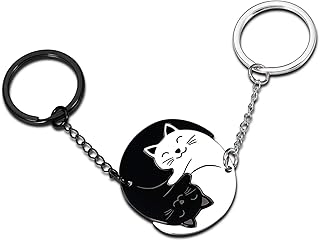 Couple Gifts for Women Men Valentine's Day Keychain Gift for Boyfriend Girlfriend Him Her Cat Lover Husband Wife Best Friend Bff Birthday Anniversary Sweetest Day Wedding Engagement Couple Stuff, Multicolor, Small