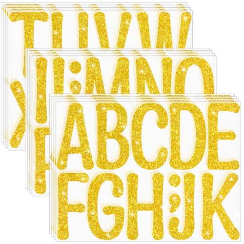 Image of Glitter Letter Stickers, 3 Inch Large Letters for Poster Board (Gold) | 160 PCS,Self-Adhesive,Vinyl Alphabet Stickers,Bulletin Board Letters for Classroom,Party,DIY Crafts,Home,Office,Mailbox Decor