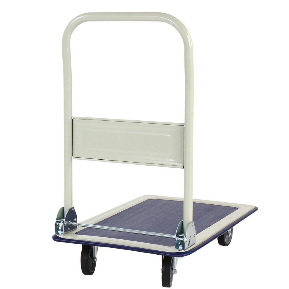 Bakaji Carrello Portapacchi Portatutto da trasporto con manico Pieghevole, Pianale portata massima 150 kg, 4 Ruote (Carrello Piano 4 Ruote)