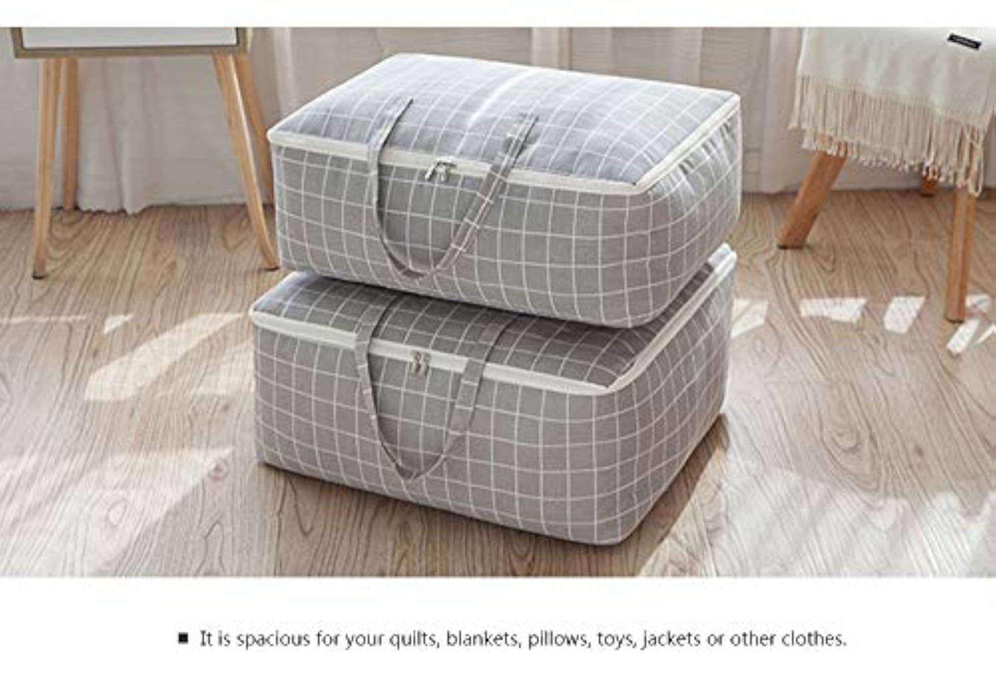 Plaid Damp-Proof Storage Bag for Bedding and Pillows