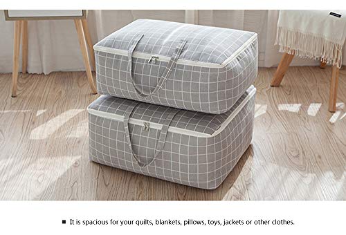 Blusea – Bolsa de armazenamento de roupa de cama, xadrez, à prova de umidade, bolsa organizadora de