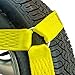 VULCAN Car Tie Down with Chain Anchors - Flat Bed Side Rail - 4 Pack - Classic Yellow - 3,300 Pound Safe Working Load