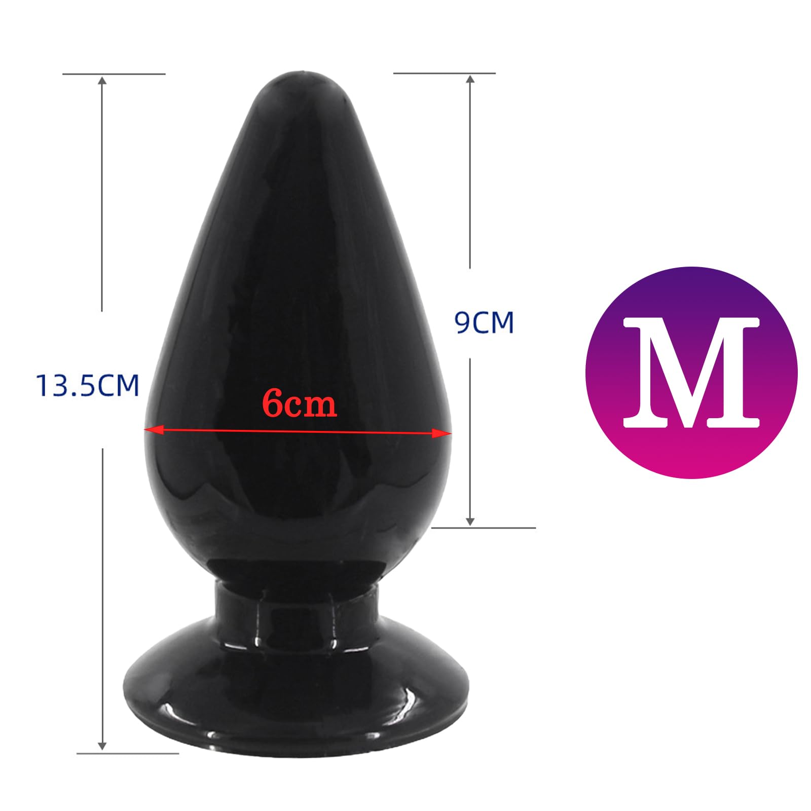 BDSMJOY Extra grande plug anal,Tapón anal cónico con ventosa,pour Femmes Hommes,Juguetes Eróticos para Adultos，extremo Juguetes sexuales de fisting (M)