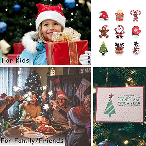 LOLIAS 6/9 Pcs Christmas Brooch Pin Set Multi-Colored Enamel Brooch Pin Xmas Santa Snowflakes Reindeer Snowman Bells Christmas Trees Jewelry Pins for Xmas Decorations Holiday Party Celebration