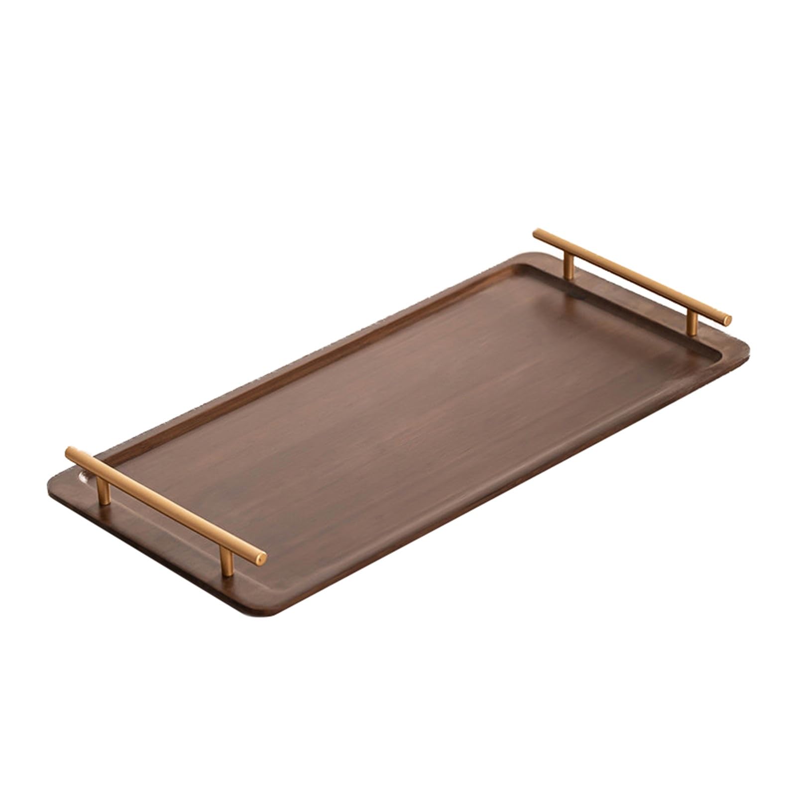 Xcsdew Color1 Bamboo And Wood Tray,Rectangular Decorative,Pvc Hollow Handle,Non-Slip Feet,Suitable For Tea Room Use(,28X16x5cm)
