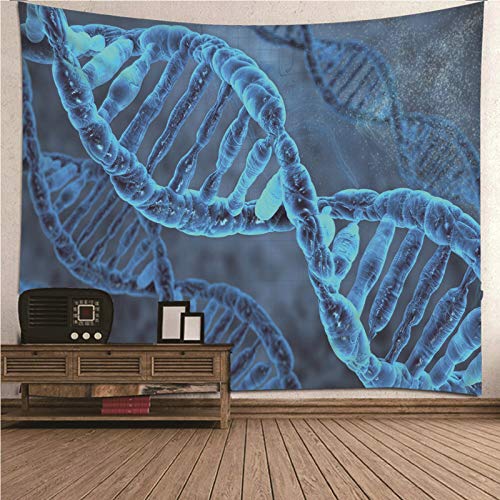 Banemi Bunter Teppich, Ornament Teppich Blau DNA Muster Polyester Wandteppich Wanddeko für...
