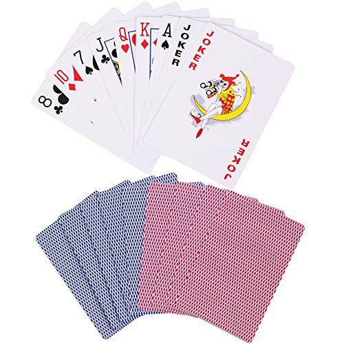 Lotfancy Playing Cards, 2 Pack, Poker Size Standard Index, Decks Of Cards (Blue And Red), For Blackjack, Euchre, Canasta Card Game, Casino Grade #TOP4