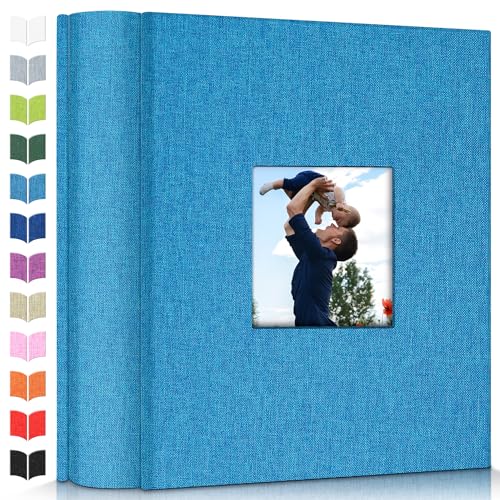 Image of Artfeel Photo Album 4x6 with 1000 Pockets,Slip-in Picture Albums,Linen Cover Memory Book with Front Window,White Page Vertical Photo Book for Wedding,Family,Anniversare,Baby,Vacation