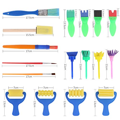 Camidy Kinderen Verf Kit 42Pcs / Lot Kinderen Spons Schilderij Borstel Combinatie Patronen Waterdichte Schort Tekening Kit Voor Het Schilderen Van Kinderen Oefenen - Afbeelding 8