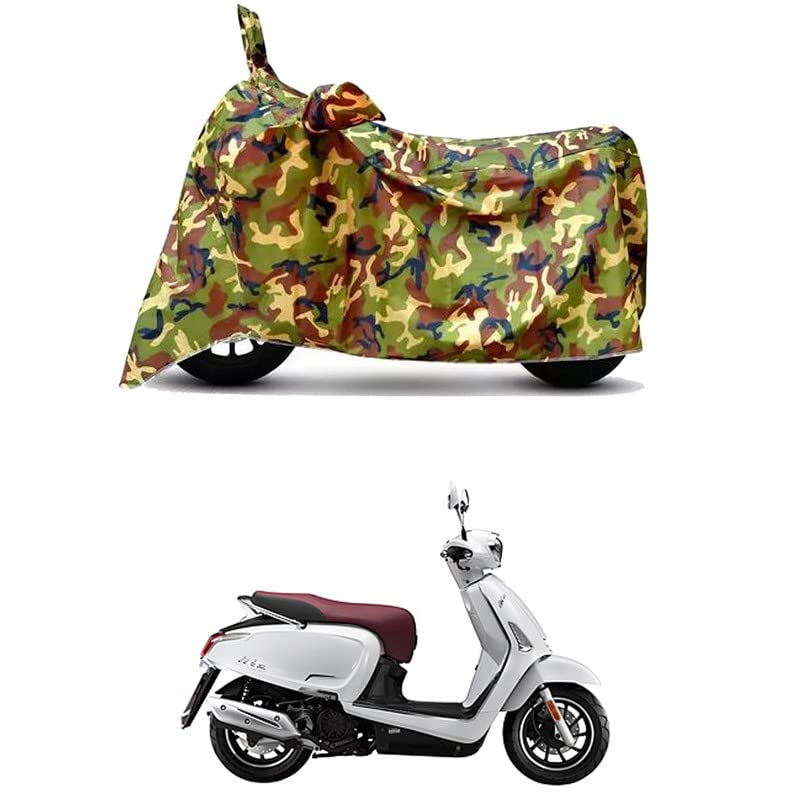 Image of Waterproof 100% PVC Coated Full Bike Scooty Two Wheeler Body Cover Compatible for 22 Motors Like200 /UV-Rays /Heat Protection /Birds Dropping /Scratchproof /Dust Proof [6X6 Jungle Print]