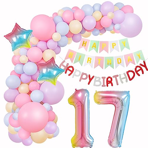 Arco Palloncini 17 Anni Ragazza Compleanno Macaron...