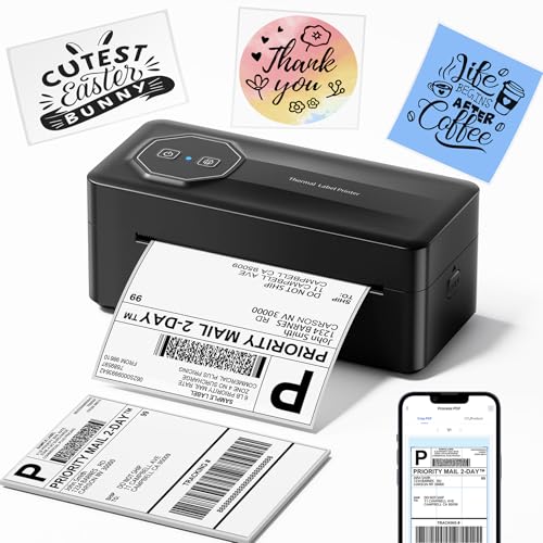 TATTMUSE Bluetooth Thermal Shipping Label Printer, A646 Wireless 4x6...