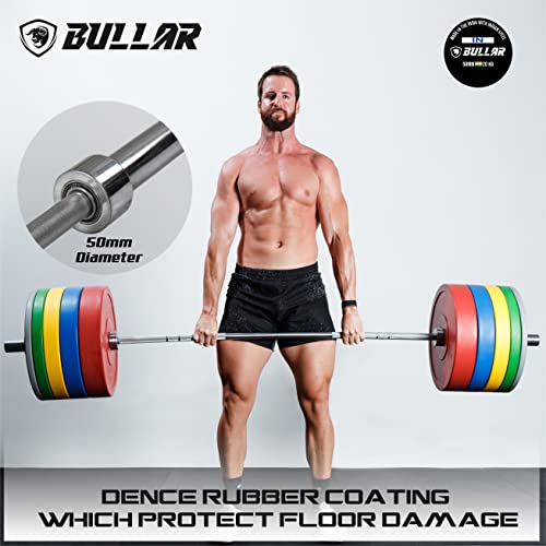 Image of BULLAR Olympic Color Rubber Bumper Plates Weightlifting Gym spare plates (20 KG SET (10KGX2))