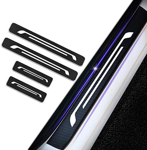 Maite For RENAULT Clio Megane Captur 4Pcs Door Sill Scuff Plate Welcome Pedal Protect Carbon Fiber Stickers Car Accessories Scratch Protector