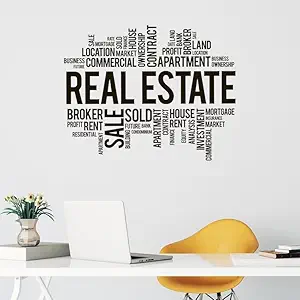SnappySticker Real Estate Agency Wall Sticker PVC Vinyl Easy to Stick (27 X 35)