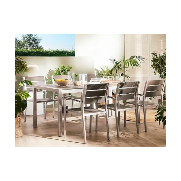 Gartenset Vernio für 6 Personen Grau