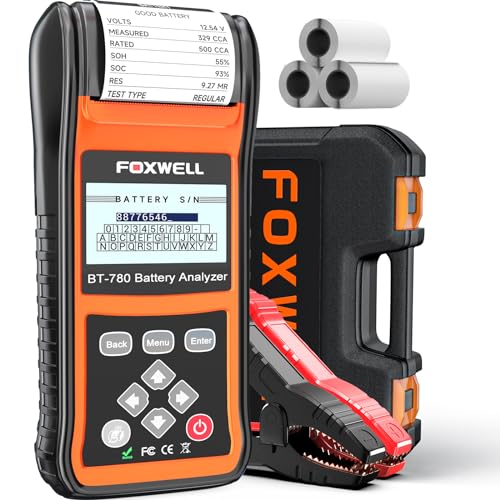 FOXWELL BT780 Battery Tester w/Printer 24v/12v/6v, Car Alternator...