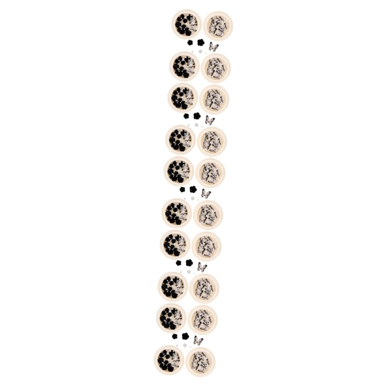 VICASKY 5 Set Shinestone Di Nera Arredamento Per Unghie Adesivo Cristalli Ciondolo Decorazioni Unghie Ciondoli Per Unghie Di Halloween Ciondoli Di Strass Resina 4 Scatole*5