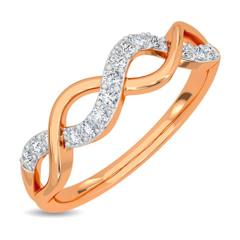 Image of KISNA 14k / 18k Real Gold & Diamond Ring | Diwali, Rakhi Rakshabandhan Gift for Sister /Bhabhi /Women | With Certificate of Authenticity & BIS-Hallmarked Gold Jewellery | Philasha Diamond Ring