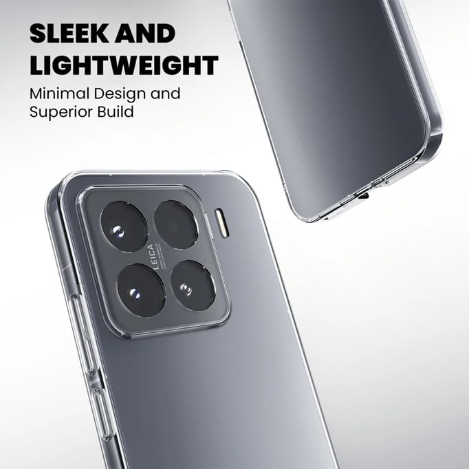 Image of REALCASE Silicone Back Cover Case, Scratch Resistant Protective Crystal Clear Transparent Shock Proof Back Cover Case for Xiaomi Mi 15 5G