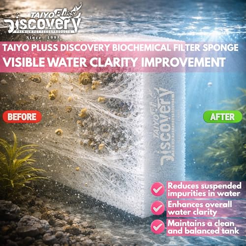 Image of Taiyo Pluss Discovery Biochemical White Filter Sponge Roll - 3 Feet (100 x 13.5 x 3 cm) (3 Pack) | Cut-to-Size Felt Filter Foam Cotton Media for Aquarium | Mechanical & Biological Filtration