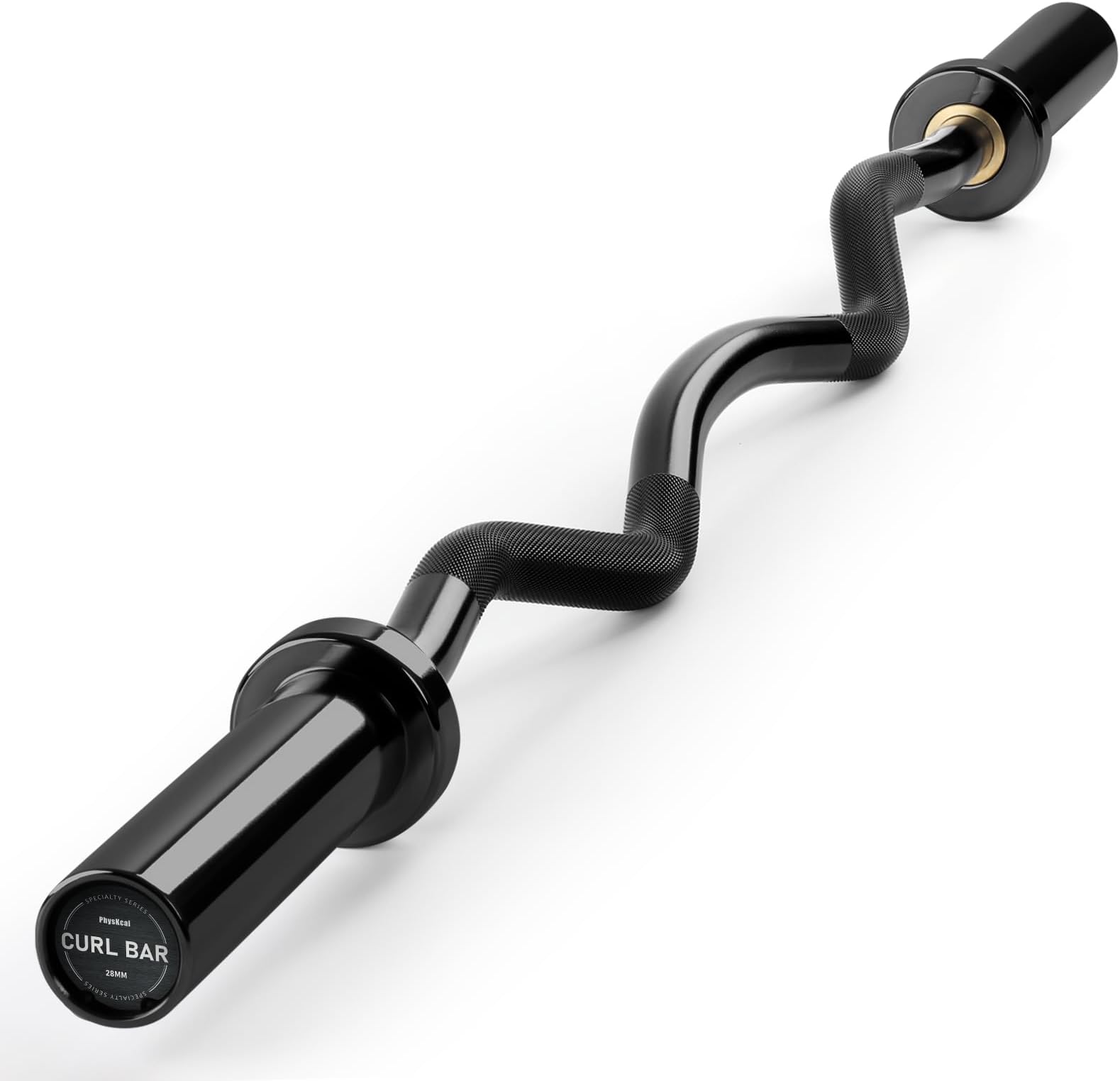PhysKcal 4ft, 5ft, 6ft Barbell, Olympic EZ Curl Bar with Smooth Bushing & Bearing for 2'' Weight Plates, International Barbells for Press, Squat, Deadlift and Multiple Purposes