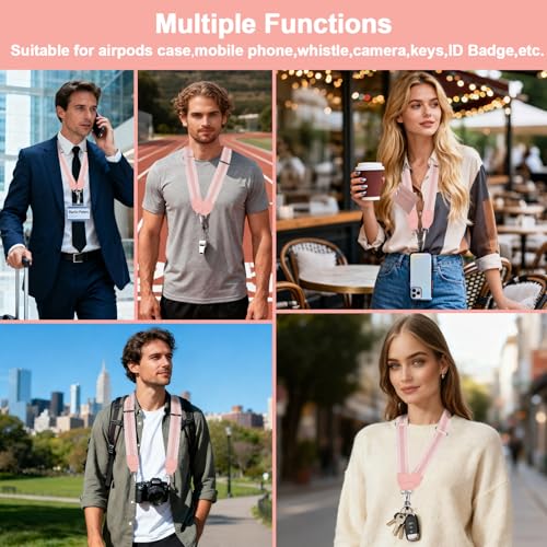 Image of XANGNIER Clip and Go Strap for Phone with Wallet Crossbody, Phone Strap with Zippered Wallet, Adjustable Anti Theft Cellphone Lanyard for Women, Cellphone Chain Accessories,Multicolor 19