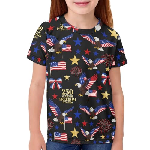 Image of Kids Graphic T-Shirt Boys Girls Novelty Tees Top Short Sleeve Shirts Summer Blouses 3-16