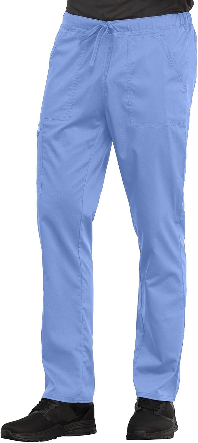 Cherokee Men and Women Scrub Set Tuckable V-Neck Top, WW625 with Tapered Leg Drawstring Pant, WW020