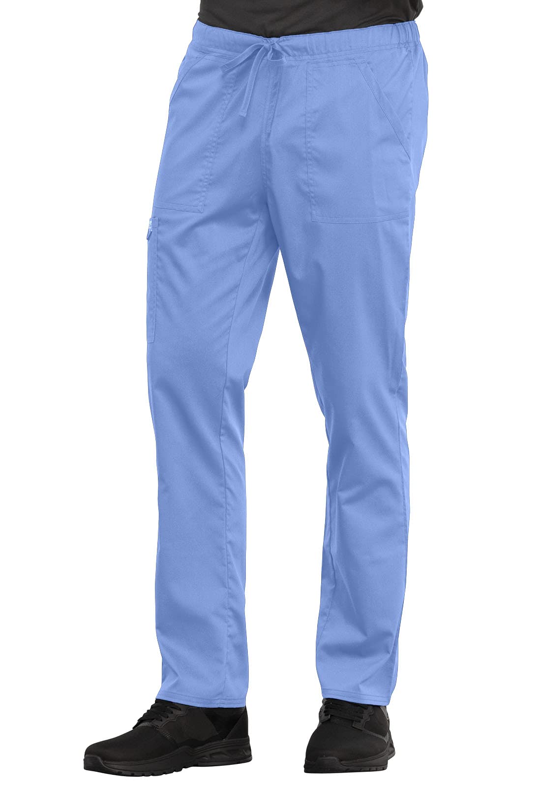 Cherokee Conjunto de uniforme médico unisex con cuello en V y pantalón cónico | Cintura ajustable con cordón, ajuste cómodo, diseño de fácil cuidado, hecho para cada turno