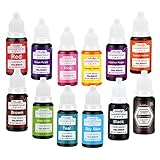 12 Colors Food Coloring, ideallife Food Grade Vibrant Cake Food Coloring Set for Baking Decorating Fondant and Cooking - Upgraded Liquid Concentrated Icing Food Color Dye for Slime Making DIY Crafts