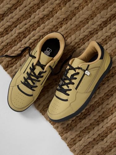 Image of The Souled Store Kanso : Black Men and Boys Lace Up Low Top Stylish Sneakers with Flexibility & Comfort