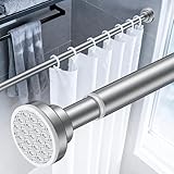 Uniclife Duschvorhangstange Ohne Bohren, 82–204 Cm (32–80) Verstellbare Spannstange, Rutschfeste Feder-Duschstange, Rostfreier Edelstahl, Geeignet Für Bad, Fenster Und Kleiderschrank, Silber