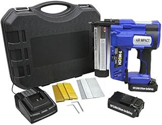 Elektrotacker Tacker Nagler Magazinnagler Nagelpistole Kabellos 300 GRATIS Nägel, 300 Tackerklammern und zusätzlichem Akku