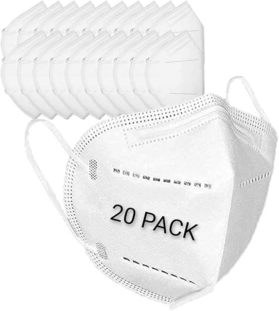 20 pks KN95/FFP2 5-Layer Respirator Protective Face Mask, CE certified