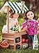 The Queen's Treasures Complete 18 inch Doll Farm Stand with Crates, Signs and Tote Bag, Interchangeable to Create Other Shoppe Themes. Compatible with American Girl