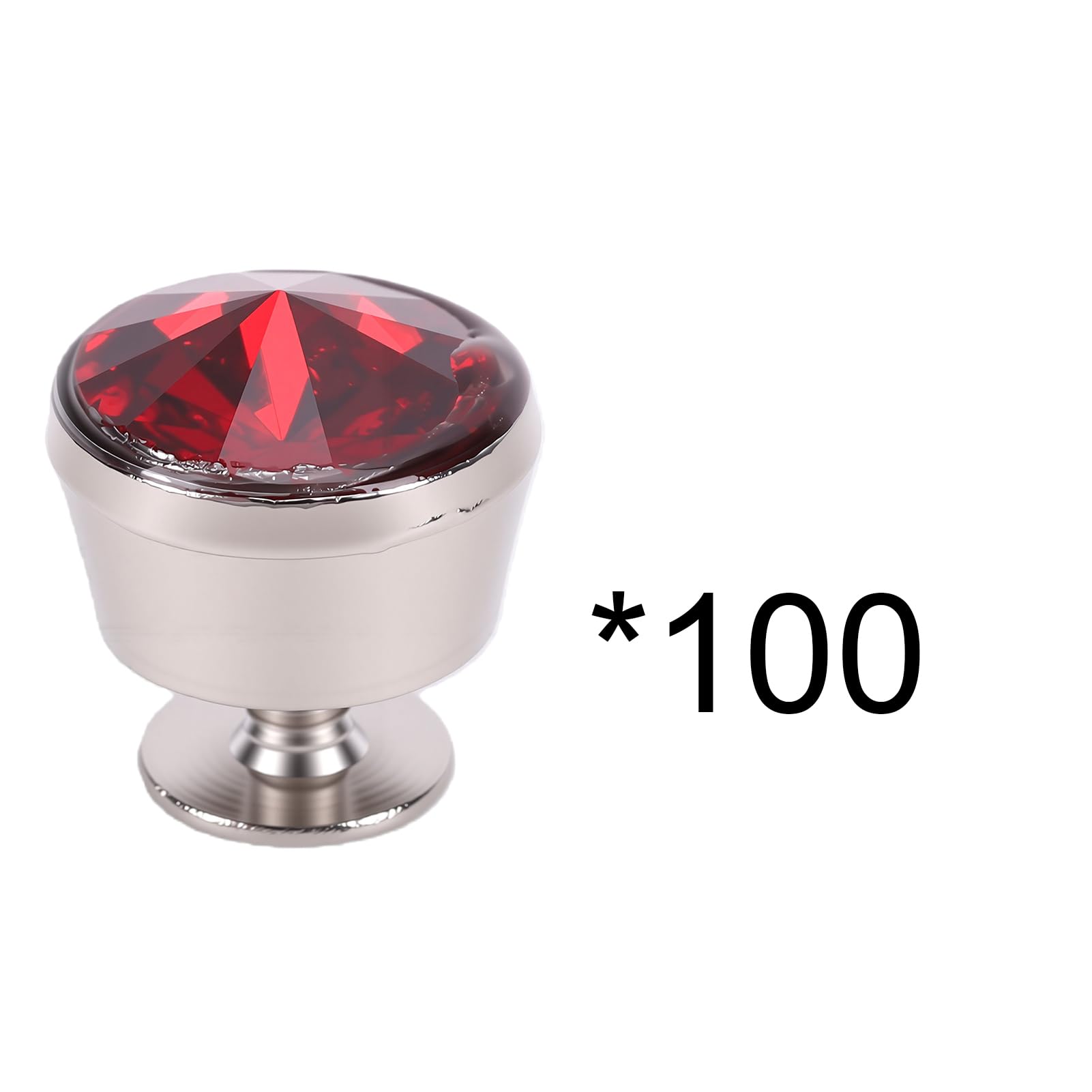 Luocute Remache de Cristal de 12 Mm, Remache Rápido de Diamantes de Imitación con Tornillo de Hierro (rojo)