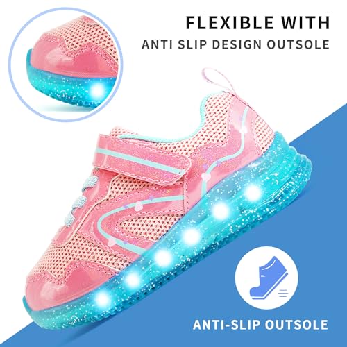 AMZZPIK Light Up Shoes for Boys Girls Toddler LED Flashing Sneakers Breathable Sport Walking Shoes for Kids3