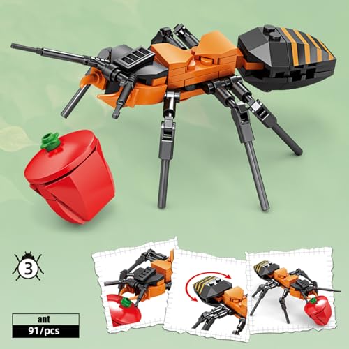 Image of Mini Insect Building Blocks Toy Insect Collection Building Block Set Insects Collection Building Blocks Bugs Toy Building Sets for Kids 6+ (Ants)